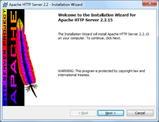Instalacja Apache zrzut 1