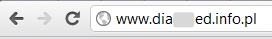 Przeglądarka Chrome - adres strony jeszcze przed instalacją SSL.